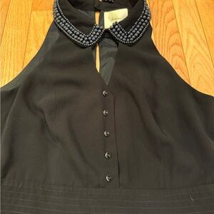 Elevenses Black Sleeveless Jumpsuit with Collar Detail New Years Eve